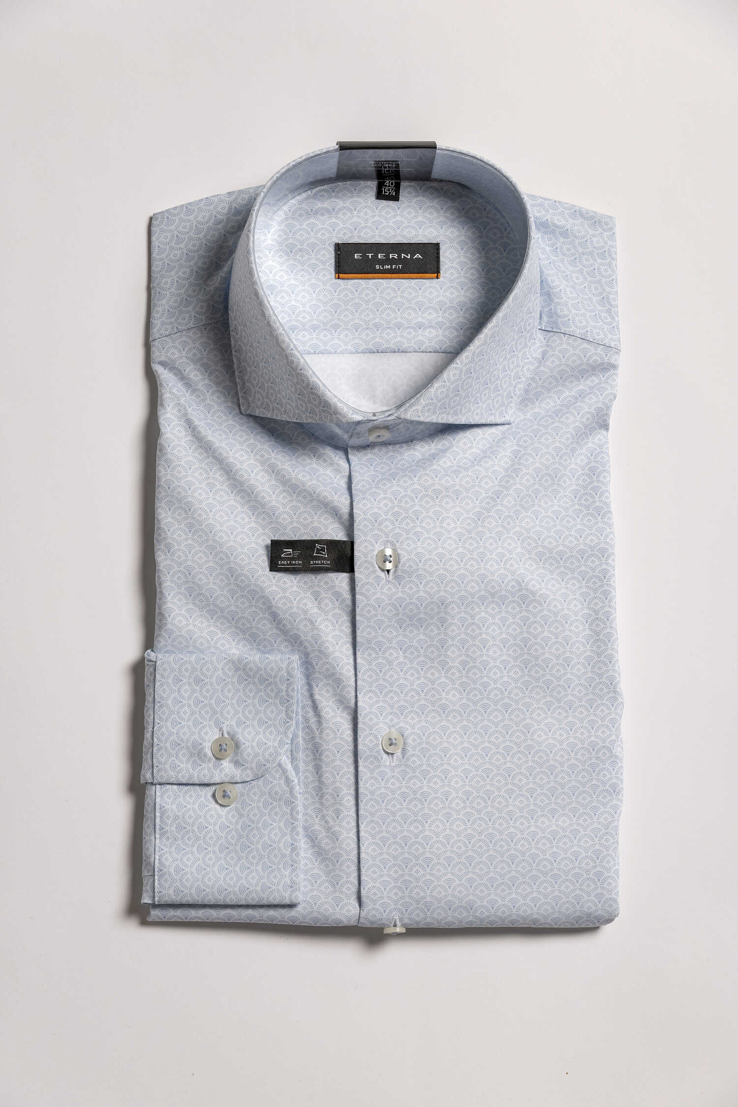 Eterna Slim fit kék mintás ing